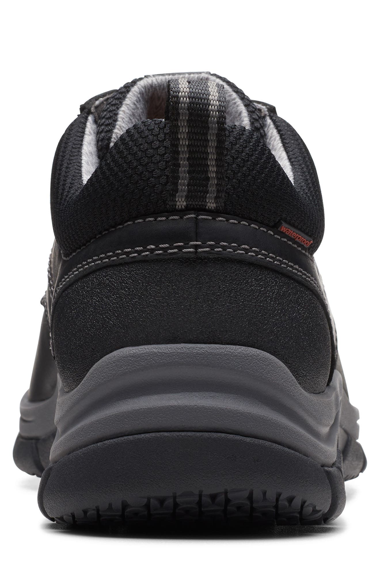 Clarks<sup>®</sup> Walpath Waterproof Low Boot, Alternate, color, Black Leather