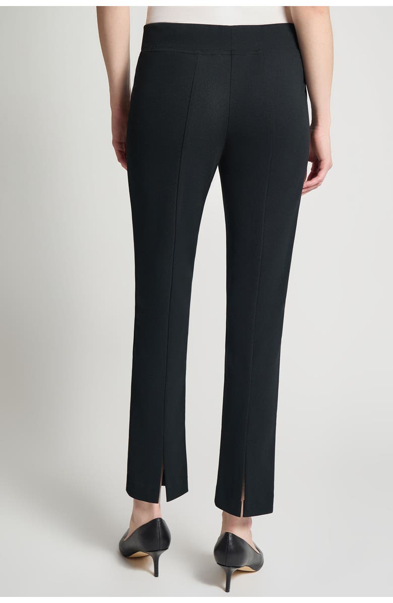 Ming Wang Stretch Deco Crepe Straight-Leg Pants, Alternate, color, Black
