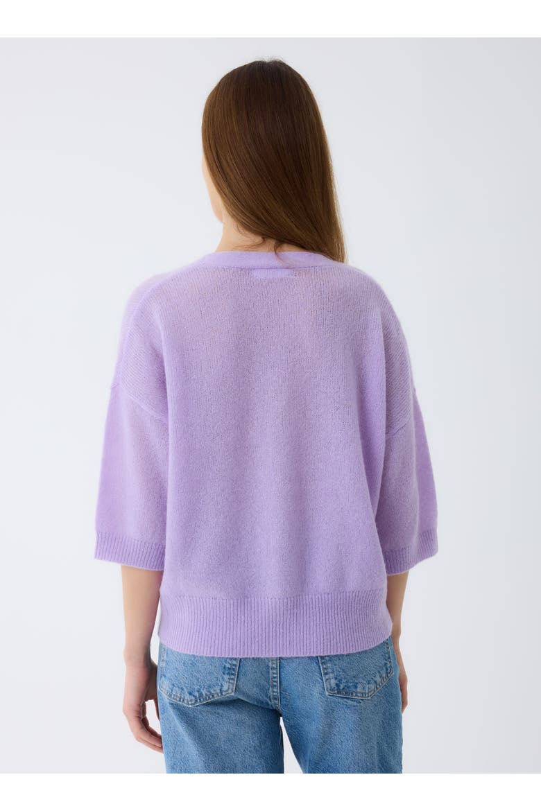 Cashmere Silk 3/4 Sleeve V-Neck, Alternate, color, LAVANDE