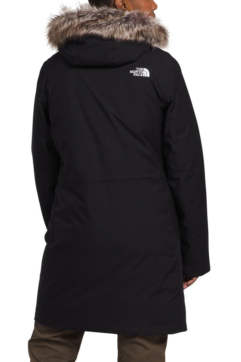 Arctic Waterproof 600-Fill-Power Down Parka with Faux Fur Trim, Alternate, color, TNF BLACK-NPF