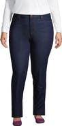 Lands' End Recover Mid Rise Straight Leg Blue Jeans