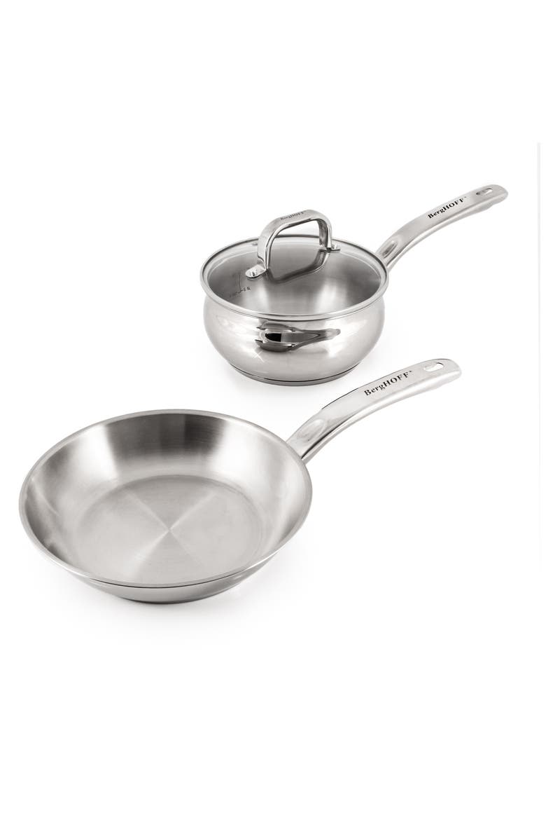 Stainless Steel Belly 3-Piece Cookware Set, Main, color, SILVER