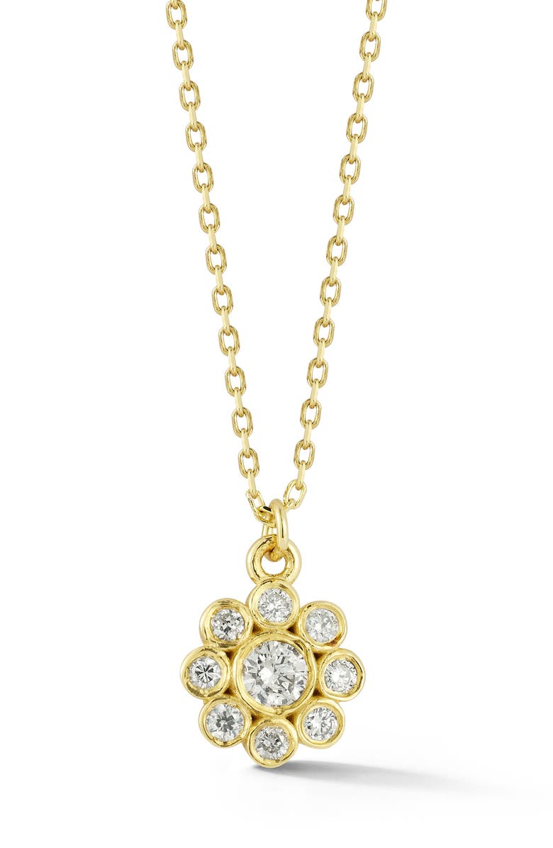 Ember Fine Jewelry 14K Gold Diamond Flower Pendant Necklace - 0.2ct., Main, color, Gold