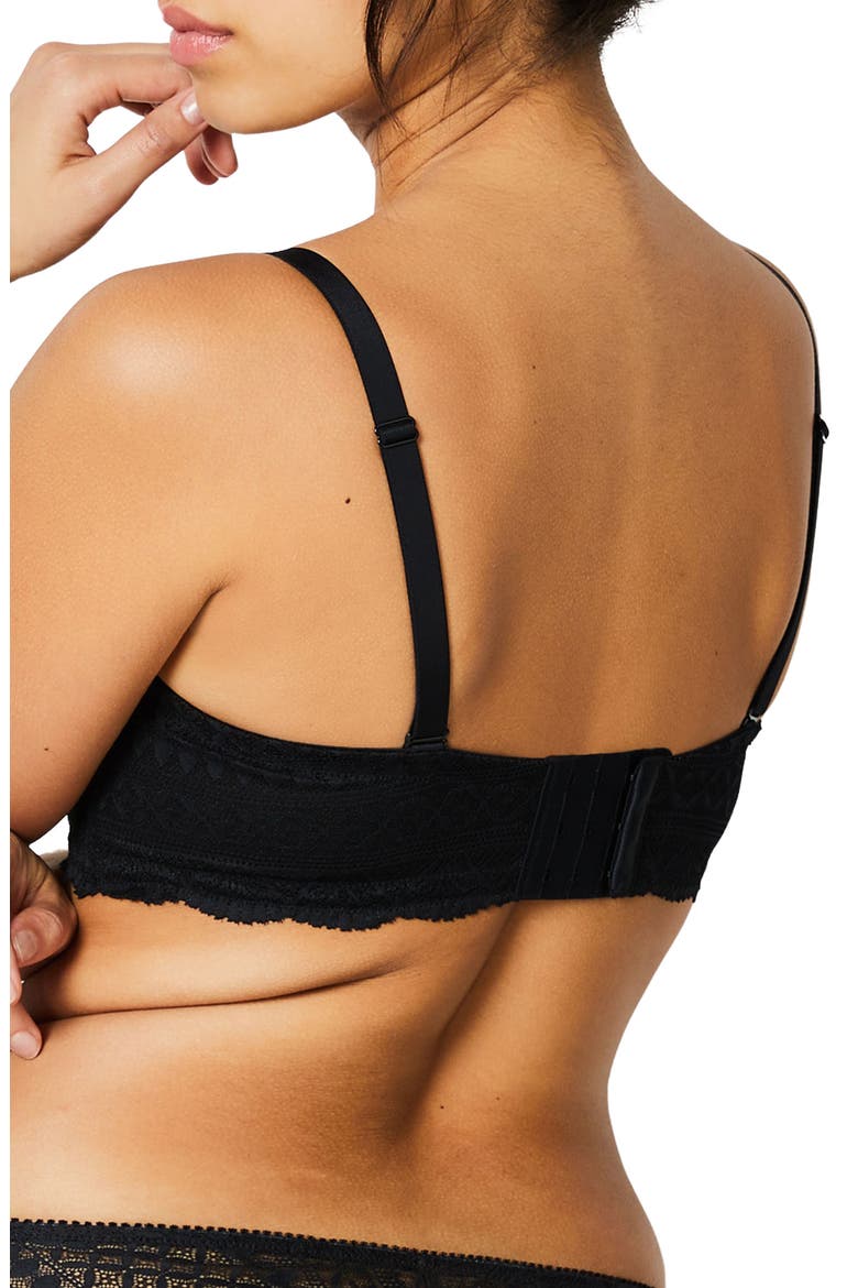 Idole Underwire Bandeau Bra, Alternate, color, BLACK