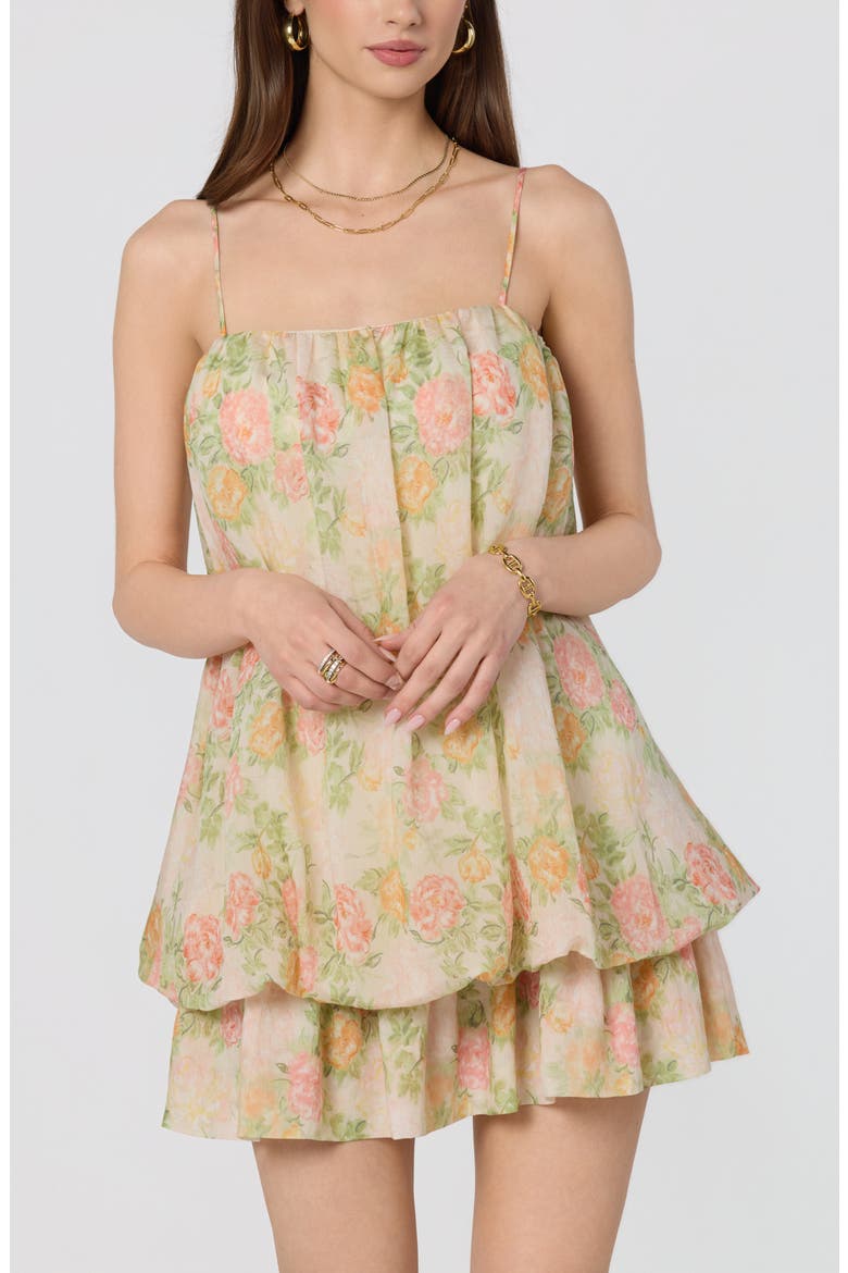 Jessa Floral Print Minidress, Alternate, color, IVORY MULTI FLORAL