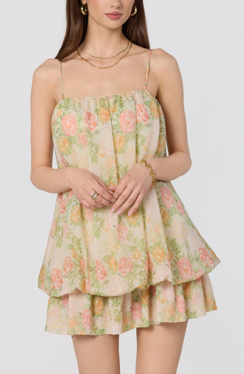 ASTR the Label Jessa Floral Print Minidress, Alternate, color, Ivory Multi Floral