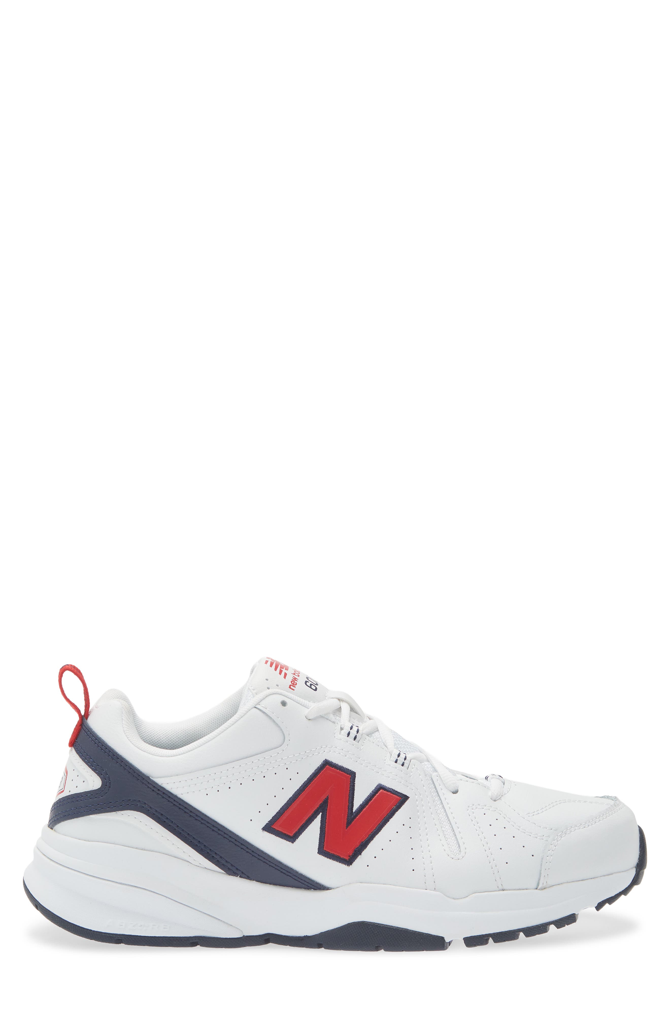 608v5 Leather Training Shoe, Alternate, color, WHITE/RED