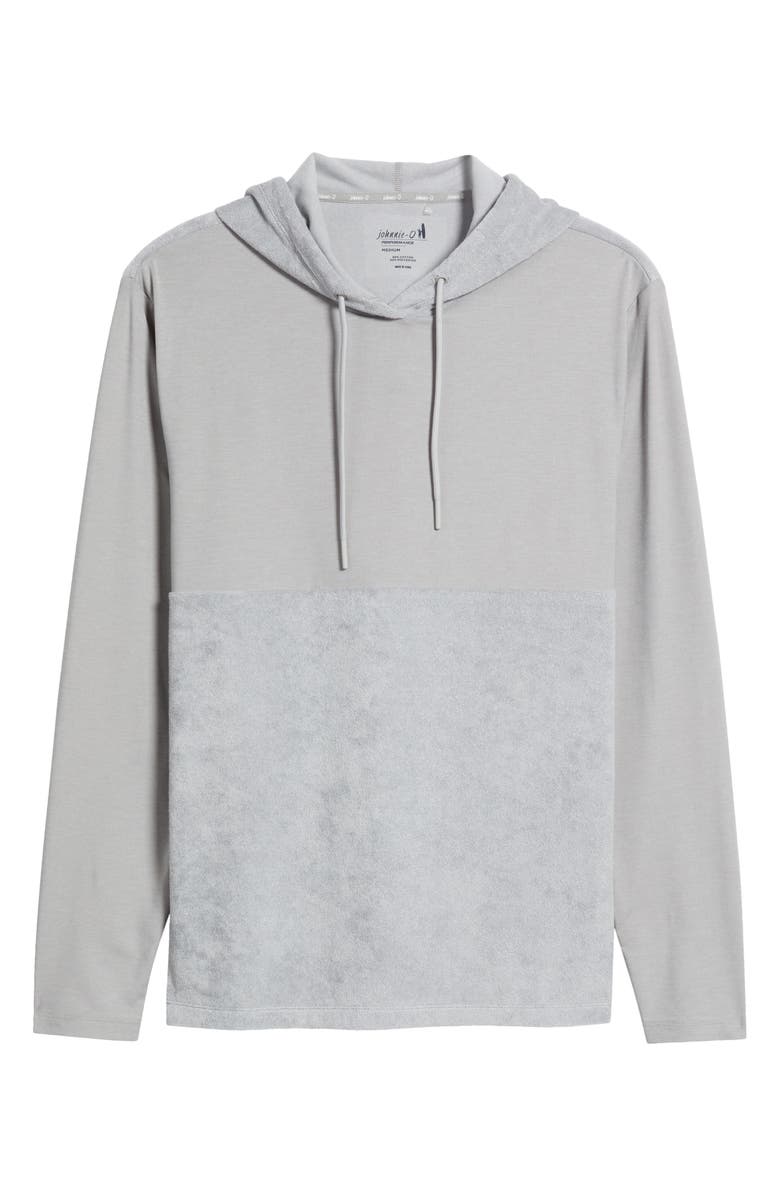 johnnie-O Haggard Mixed Media Pullover Hoodie, Alternate, color, Seal