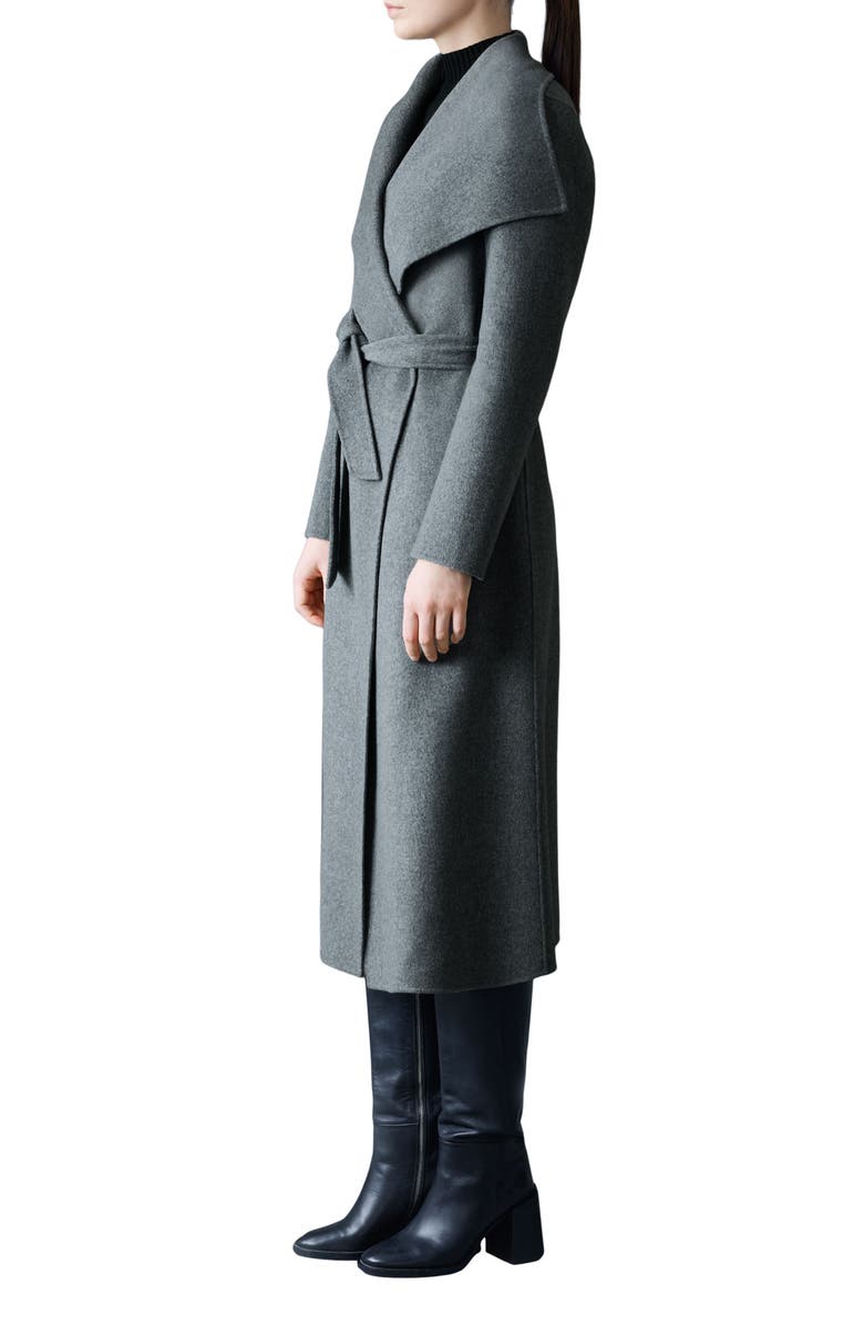 Mackage Mai Wool Long Wrap Coat, Alternate, color, Carbon Mix