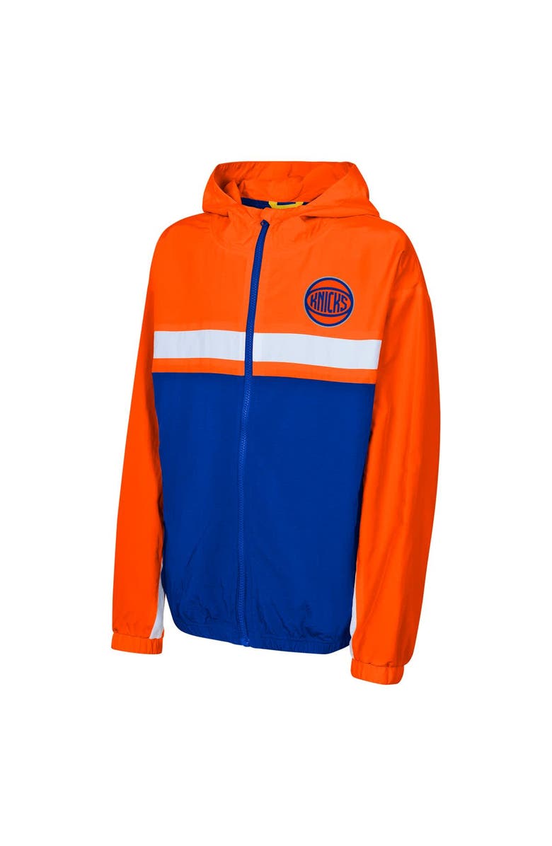 Outerstuff Youth Orange New York Knicks Headliner Windbreaker Full-Zip Hoodie Jacket, Alternate, color,
