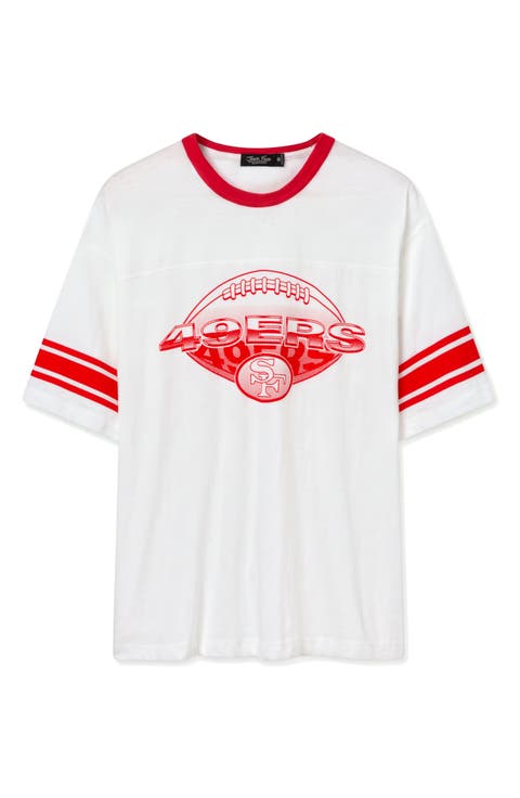 San Francisco 49ers Oversize Stripe Ringer Graphic T-Shirt