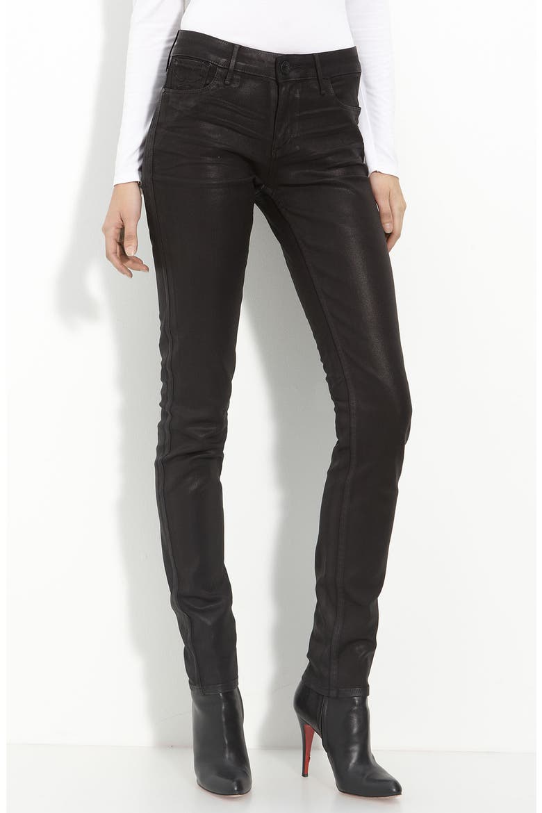 'Alice' Coated Skinny Stretch Jeans, Main, color, LICORICE
