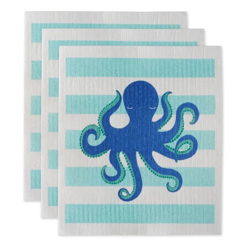 Dii Swedish Dishcloth Set/3, Reusable & Absorbent In Blue