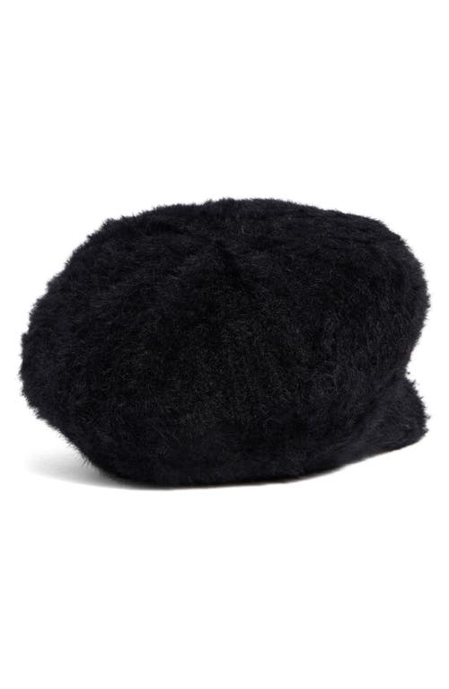 Nine West Eyelash Knit Newsboy Cap In Black