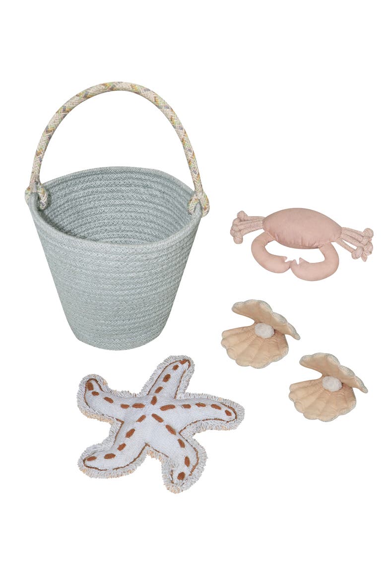 Island Washable Cotton Rug, Basket & Sea Creature Set, Alternate, color, NATURAL BLUE SAGE ROSE VINTAGE