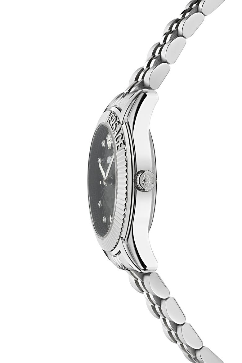 Greca Time Diamond Bracelet Watch, 30mm, Alternate, color, STAINLESS STEEL