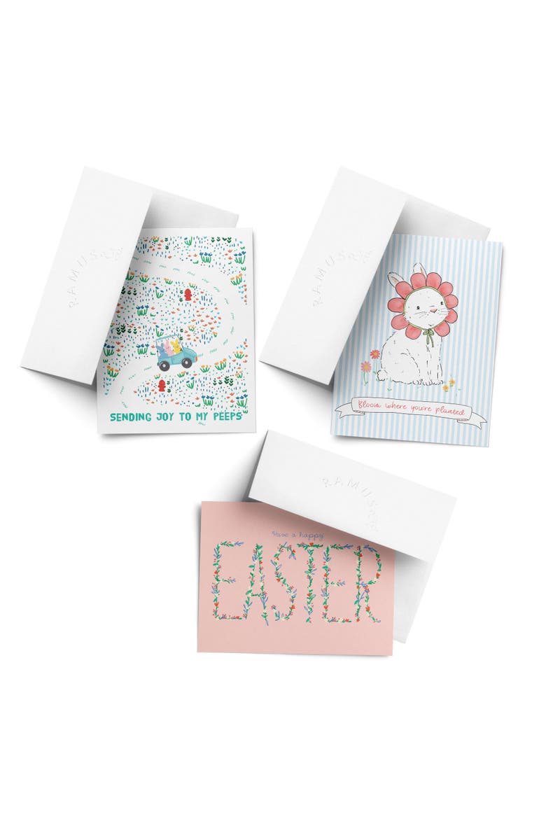 Easter Assorted Greeting Card Pack (3ct) "Peeps, Flower Bunny, Pink Easter", Main, color, Multi-Pack