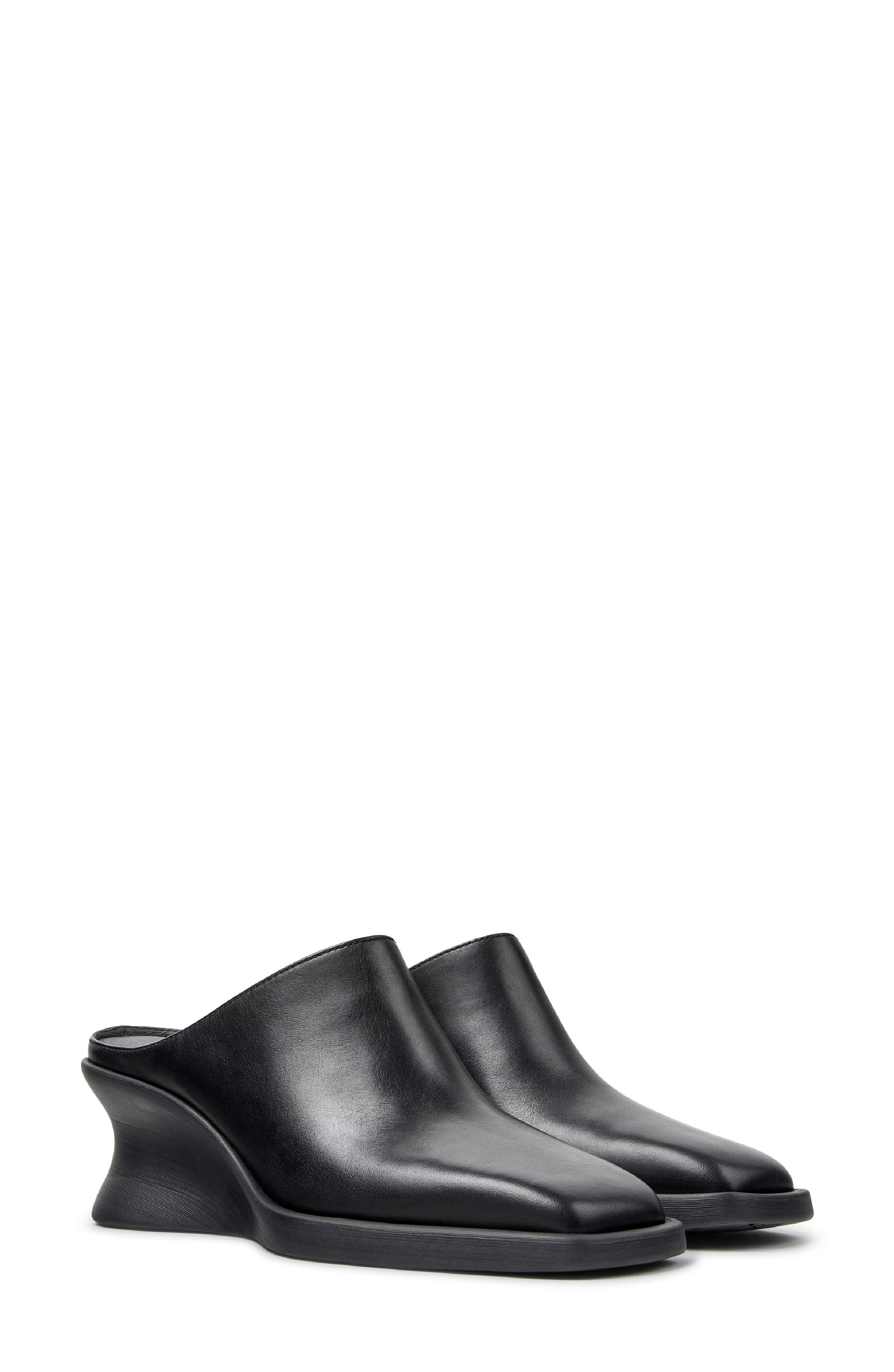 Louise Leather Mule, Main, color, BLACK