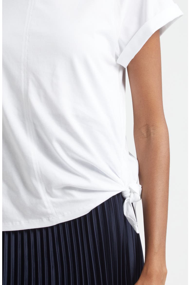 Mixed Media T-Shirt & Pleated Skirt Dress, Alternate, color, WHITE-MIDNIGHT