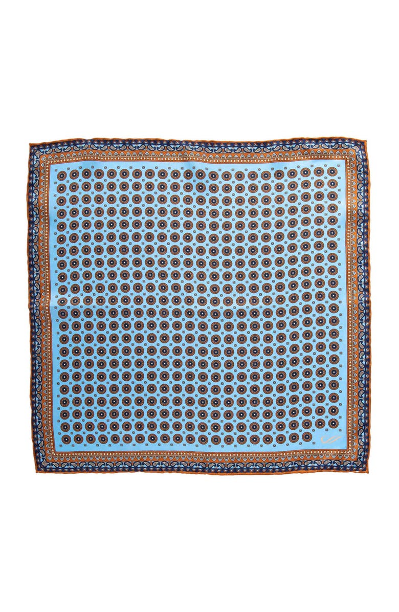 Elizabetta Imola - Silk Pocket Square for Men, Main, color, Sky Blue