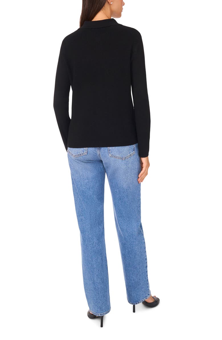 Halogen<sup>®</sup> Rib Polo, Alternate, color, Rich Black