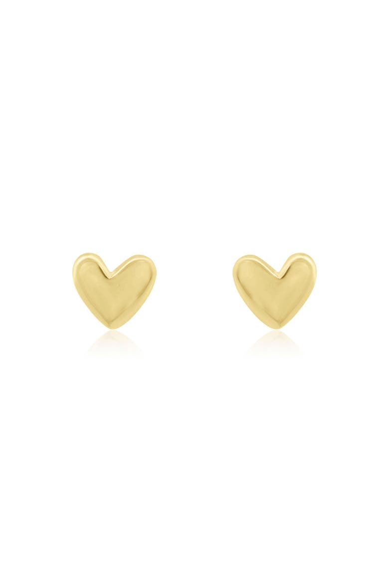 Glowing Heart Stud Earrings, Alternate, color, Gold Plated Sterling Silver