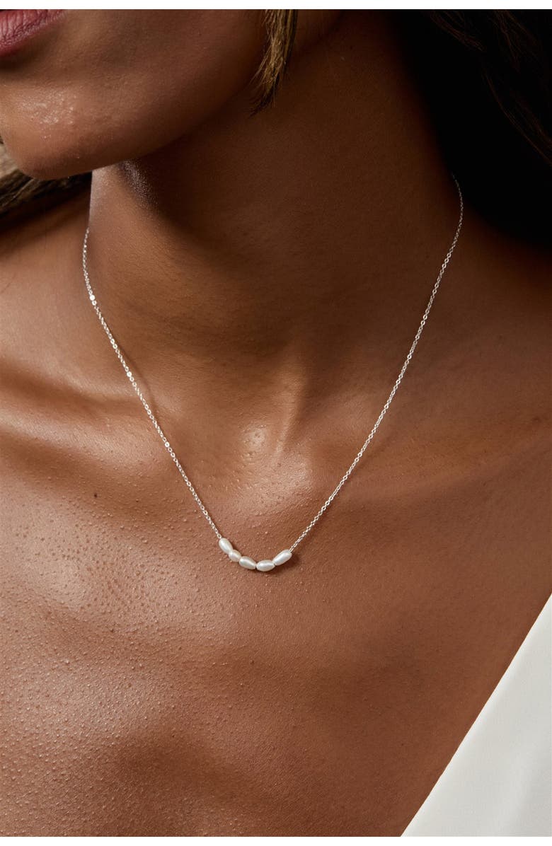 Set & Stones Landon Freshwater Pearl Necklace, Alternate, color, Silver