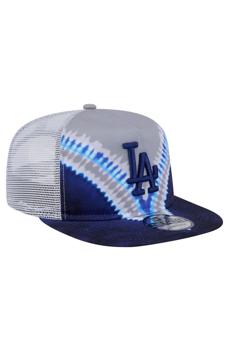 New Era Men's New Era Los Angeles Dodgers Tie-Dye Golfer Trucker Adjustable Hat, Alternate, color, Dark Blue
