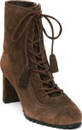 Cinq à Sept Alice Contrast Lace Up Leather Bootie