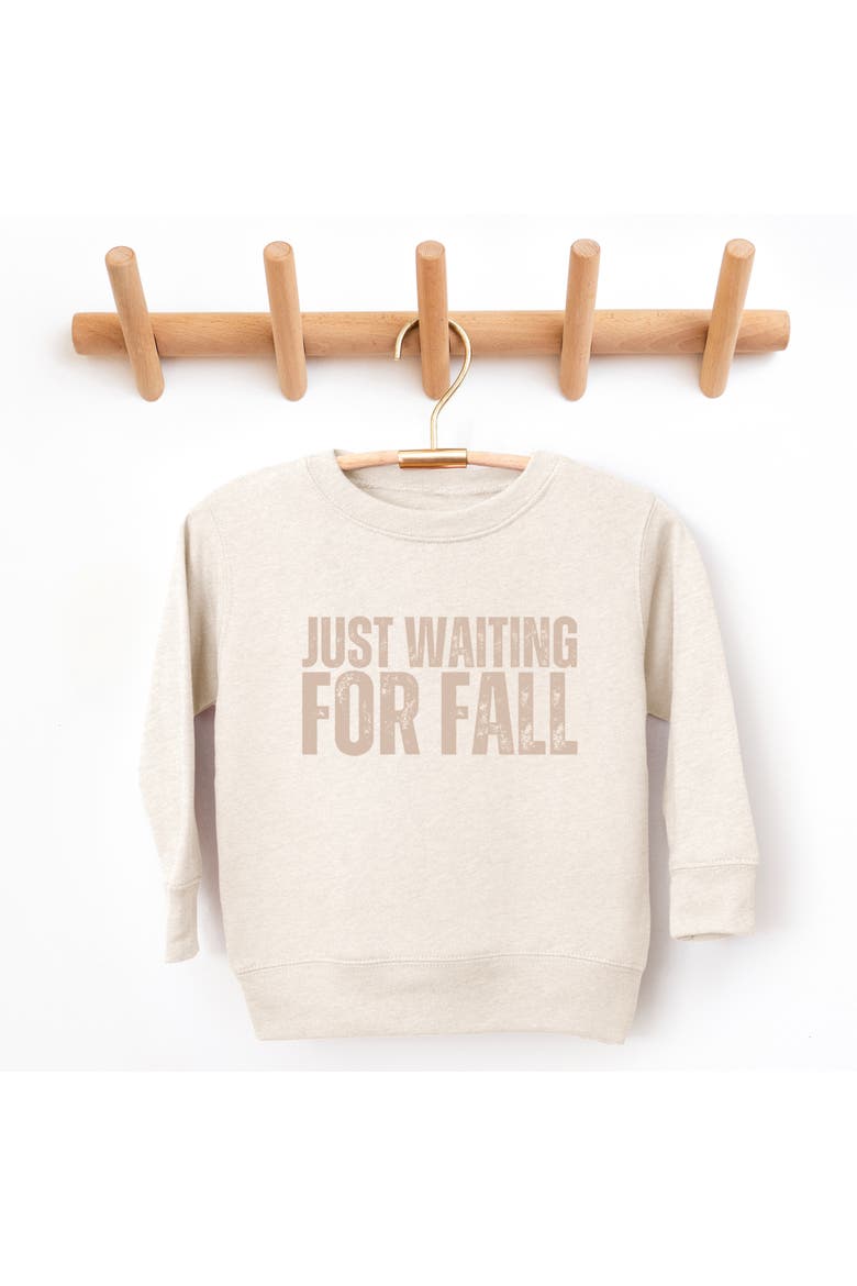 Just Waiting For Fall Distressed Toddler Graphic Sweatshirt, Alternate, color, Natural