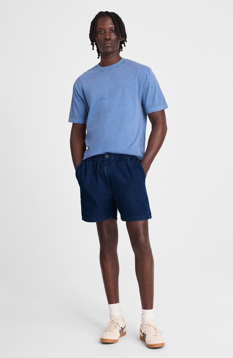 Madewell Indigo Dyed Everywear Shorts, Alternate, color, Dark Indigo