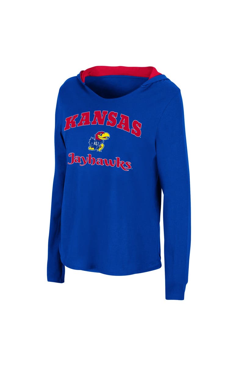 COLOSSEUM Women's Colosseum Royal Kansas Jayhawks Catalina Hoodie Long Sleeve T-Shirt, Alternate, color, Royal
