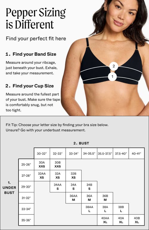 Pepper Supima Cotton Wirefree Bra In Black