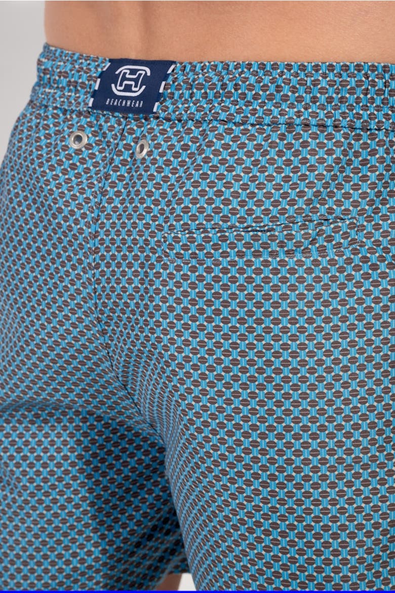 Cappuccino Beach Boxer, Alternate, color, Blue Print