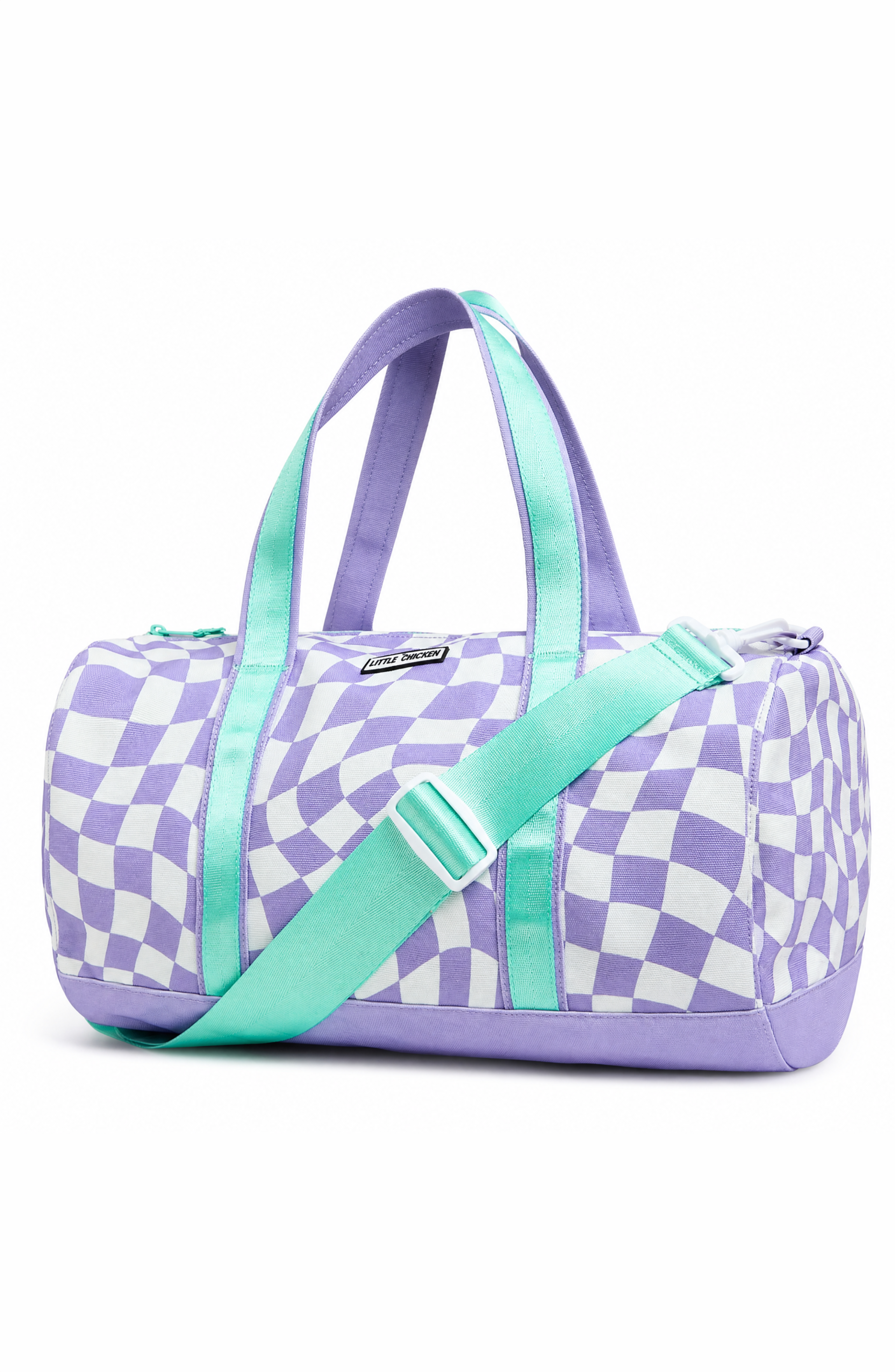 Kids' Travel Duffle Bag, Alternate, color, Purple Checker
