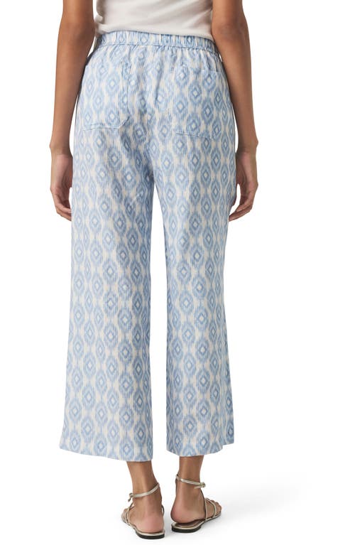 Splendid Angie Ikat Print Linen Crop Wide Leg Pants
