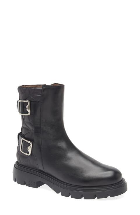 【WONDER WONDER】Dinber Vintage Walker Buckle Long Boots Amazon.com | Forever Link Maggie-39 Women's Fashion Low Heel
