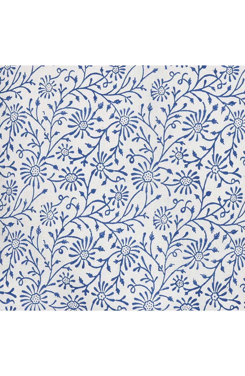 tag Blue Floral Vine Cotton Decorative Throw Pillow Square, Alternate, color, Blue