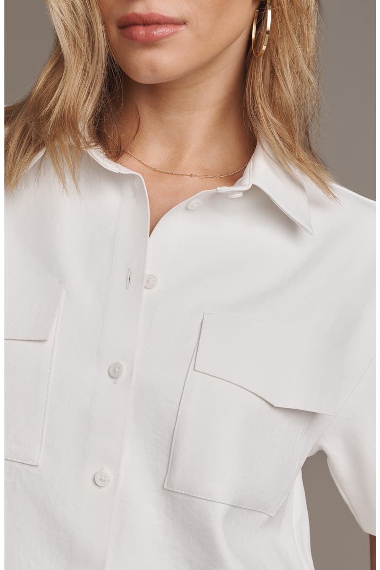 Horizon Crop Button-Up Shirt, Alternate, color, SNOW WHITE
