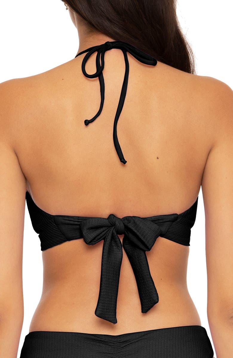 Becca Pucker Up Rib Cutout Bikini Top, Alternate, color, 