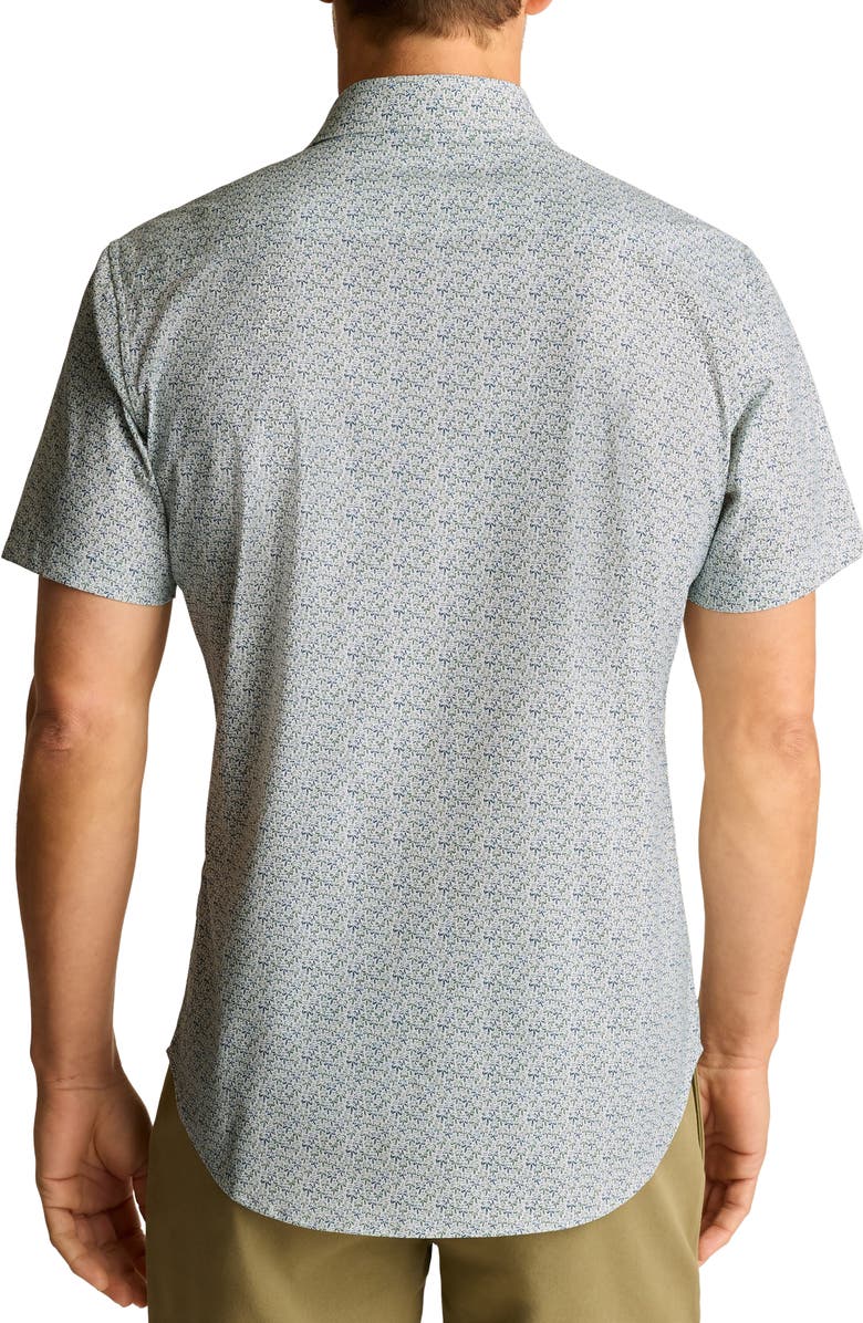 Bonobos Tech Slim Fit Palm Print Short Sleeve Button-Up Shirt, Alternate, color, Leon Palms V2 C35