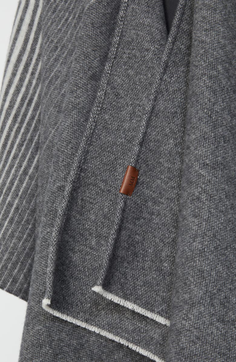 MM by Max Mara Brenta Wool Blend Ruana, Alternate, color, Light Grey