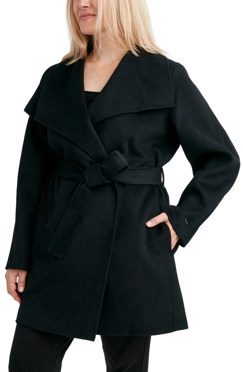 Tahari Ella Wool Blend Wrap Coat, Alternate, color, 