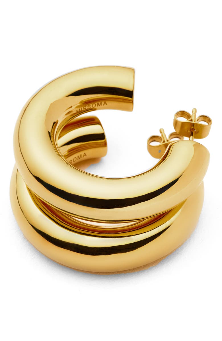 Missoma Small Chubby Hoop Earrings, Alternate, color, Gold