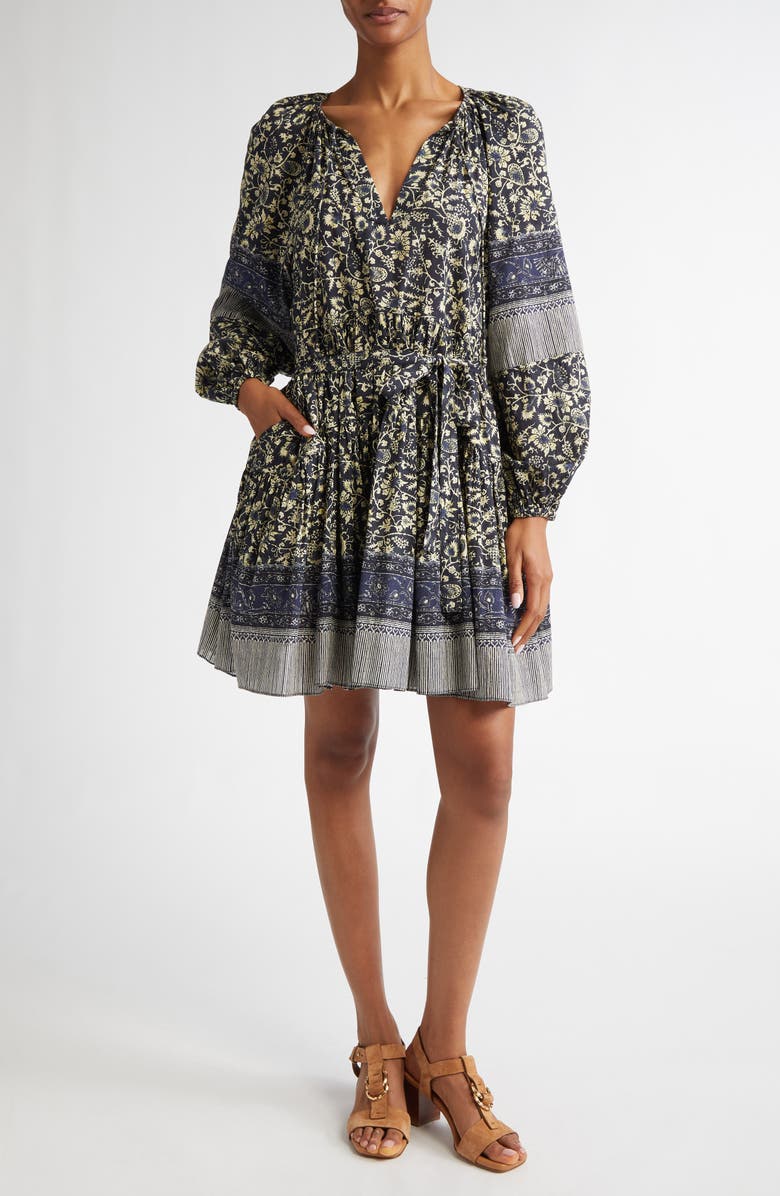 Ulla Johnson Abri Long Sleeve Fit & Flare Dress, Main, color, Raven