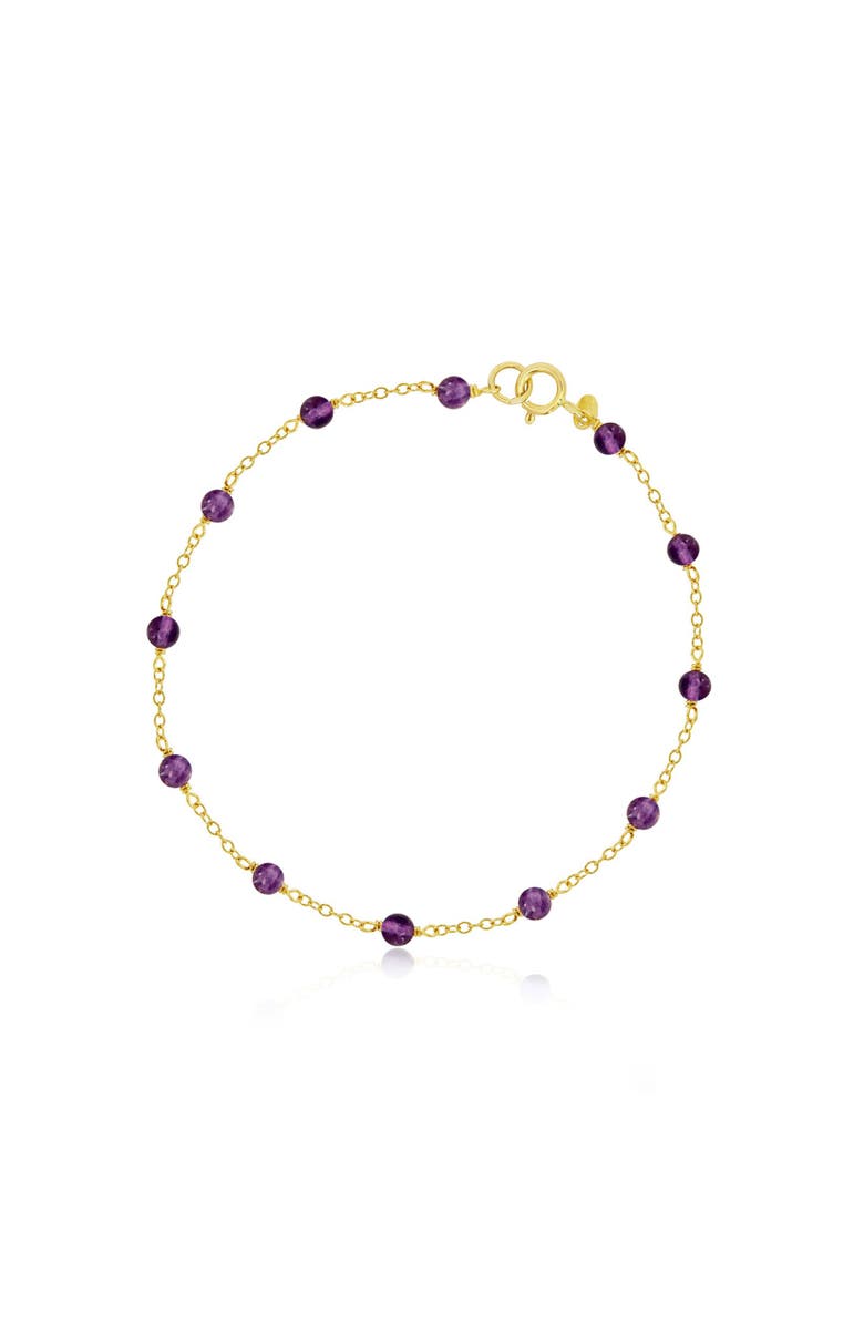 The Lovery Fine Jewelry Amethyst Bead Chain Bracelet, Main, color, Amethyst