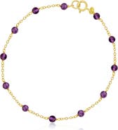 The Lovery Fine Jewelry Amethyst Bead Chain Bracelet