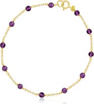 The Lovery Fine Jewelry Amethyst Bead Chain Bracelet
