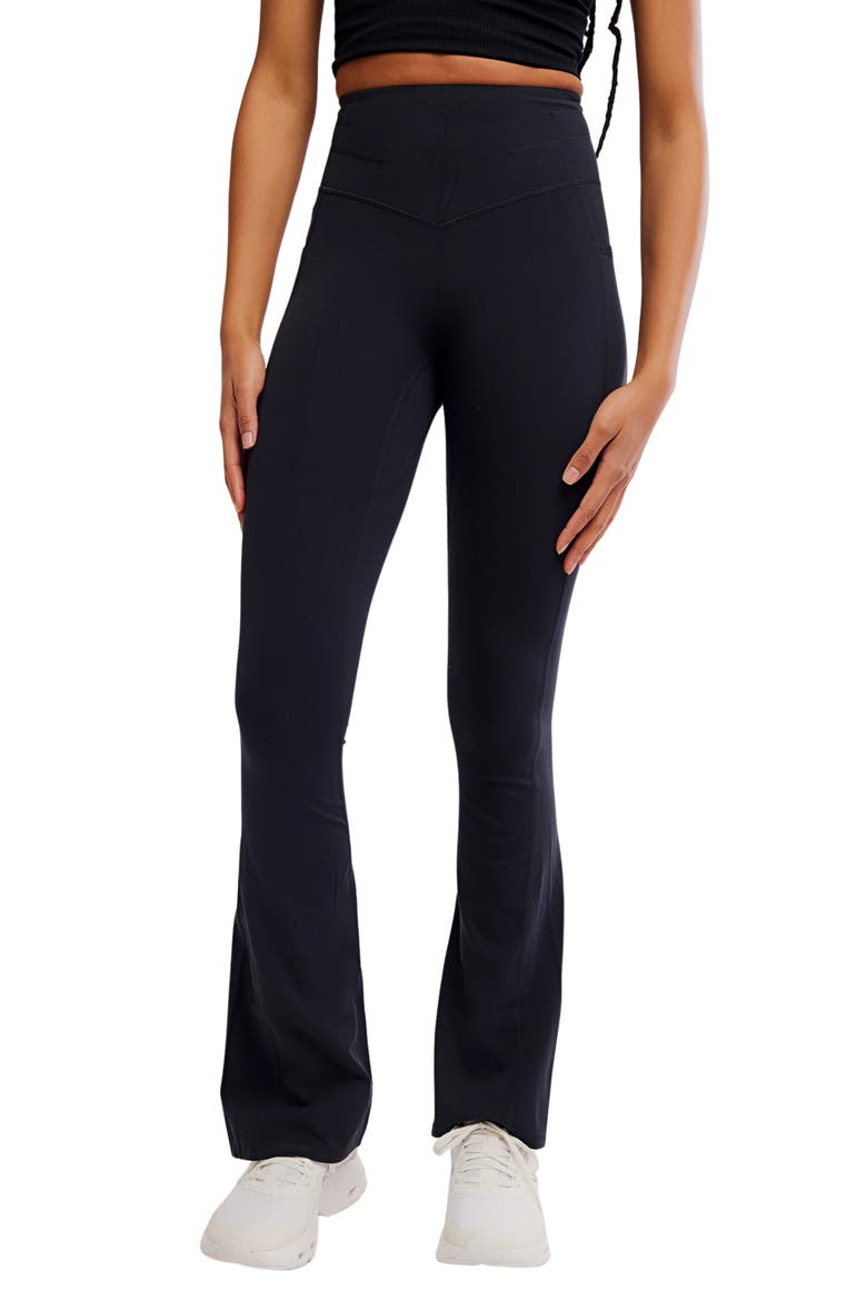 FP Movement Never Better Flare Leg Pants, Main, color, BLACK