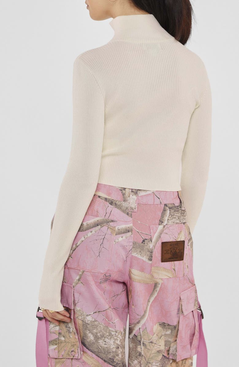 GUESS Go Bar Stripe Rib Cardigan, Alternate, color, 